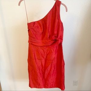 100% Silk- One Shoulder Dress with Bow